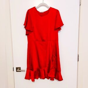 Skies Are Blue Satin Ruffle Dress